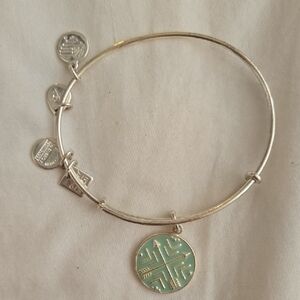 Alex And Ani Blue Charm Silver Bangle Bracelet